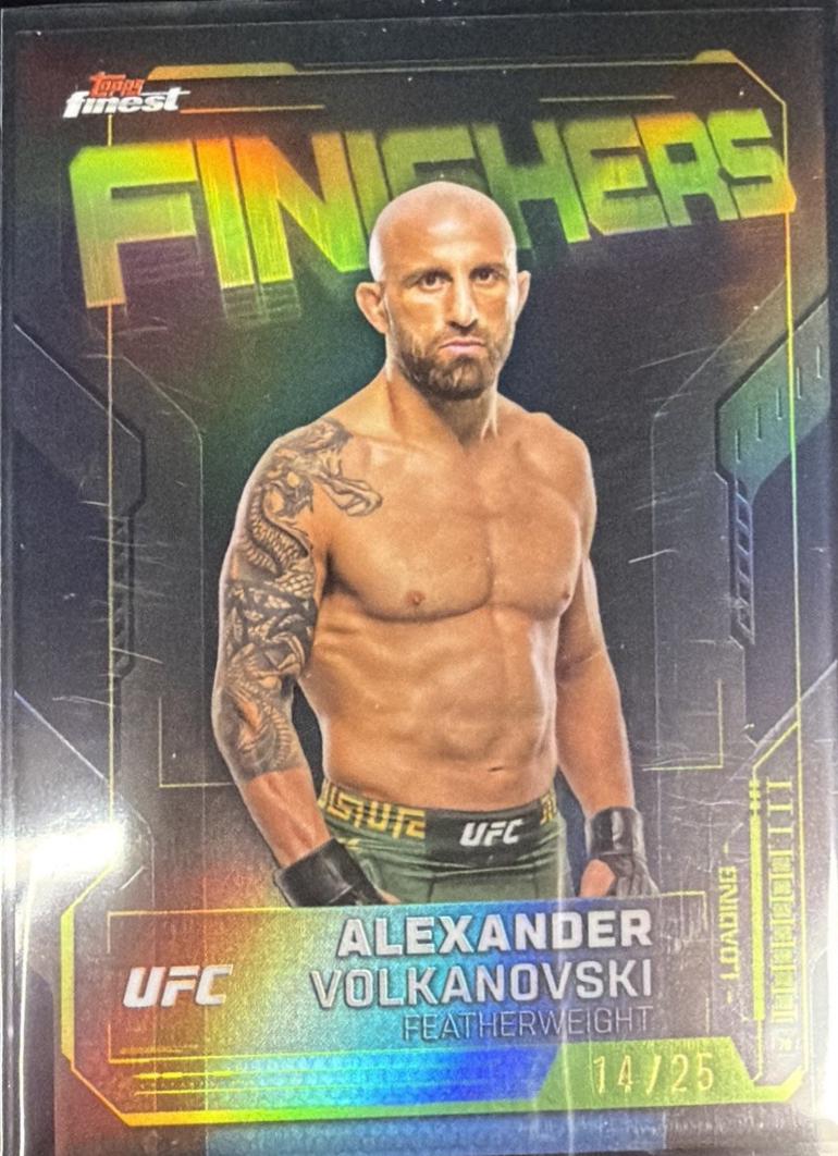 Alexander Volkanovski 2025 Topps Finest UFC Finishers #FN-6 Gold Refractor