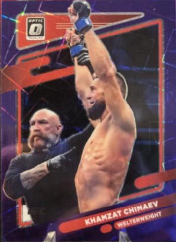 Khamzat Chimaev 2022 Panini Donruss Optic UFC Base #72 Purple Velocity