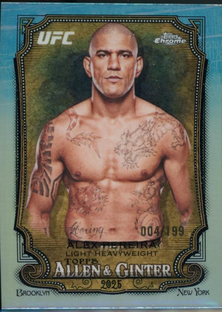 Alex Pereira 2026 Topps Chrome UFC Allen & Ginter #AG-1 Aqua Refractor