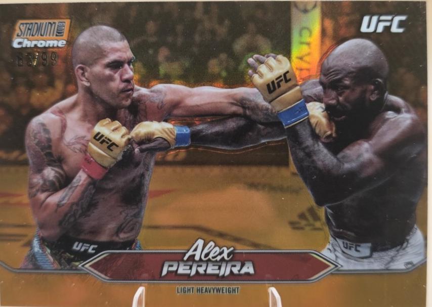 Alex Pereira 2025 Topps Stadium Club UFC Base Chrome #C-97 Orange Refractor
