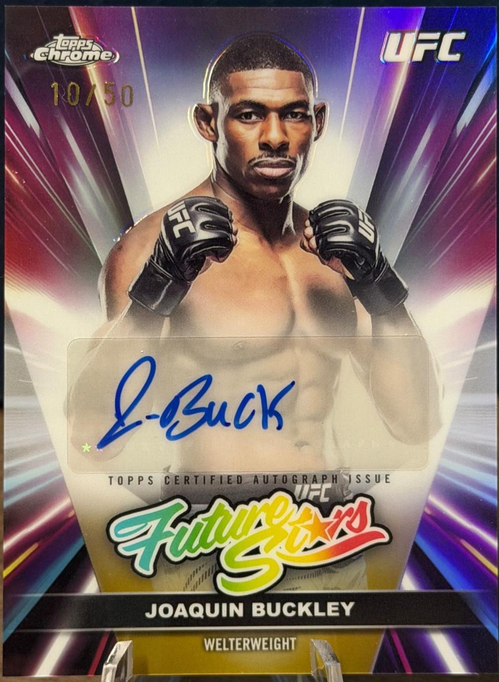 Joaquin Buckley 2026 Topps Chrome UFC Future Stars Autographs #FSA-JB Gold Geometric Refractor