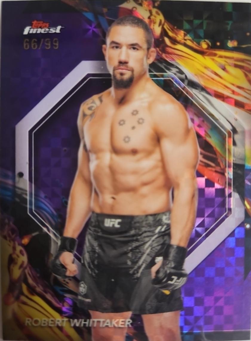 Robert Whittaker 2024 Topps Finest UFC Base Uncommon #104 Purple Checkerboard Refractor