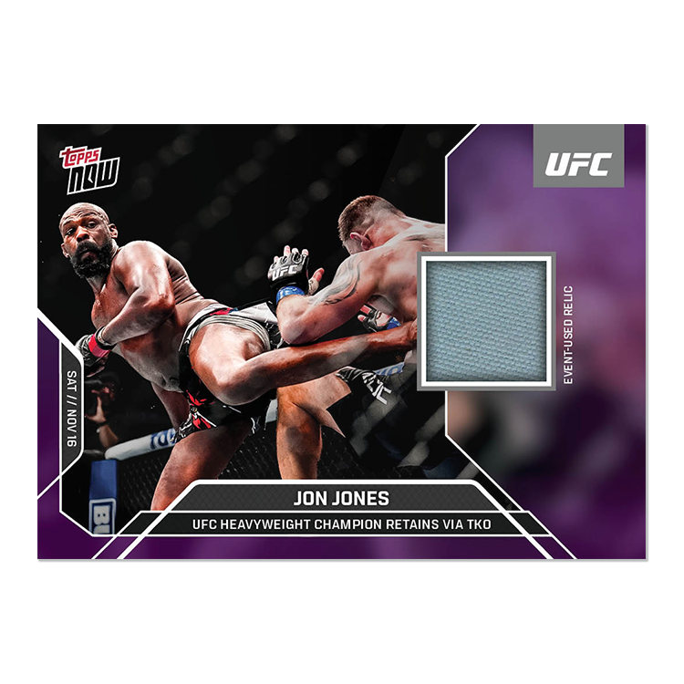 Jon Jones Topps Now UFC Event-used Mat Relics #34 Purple