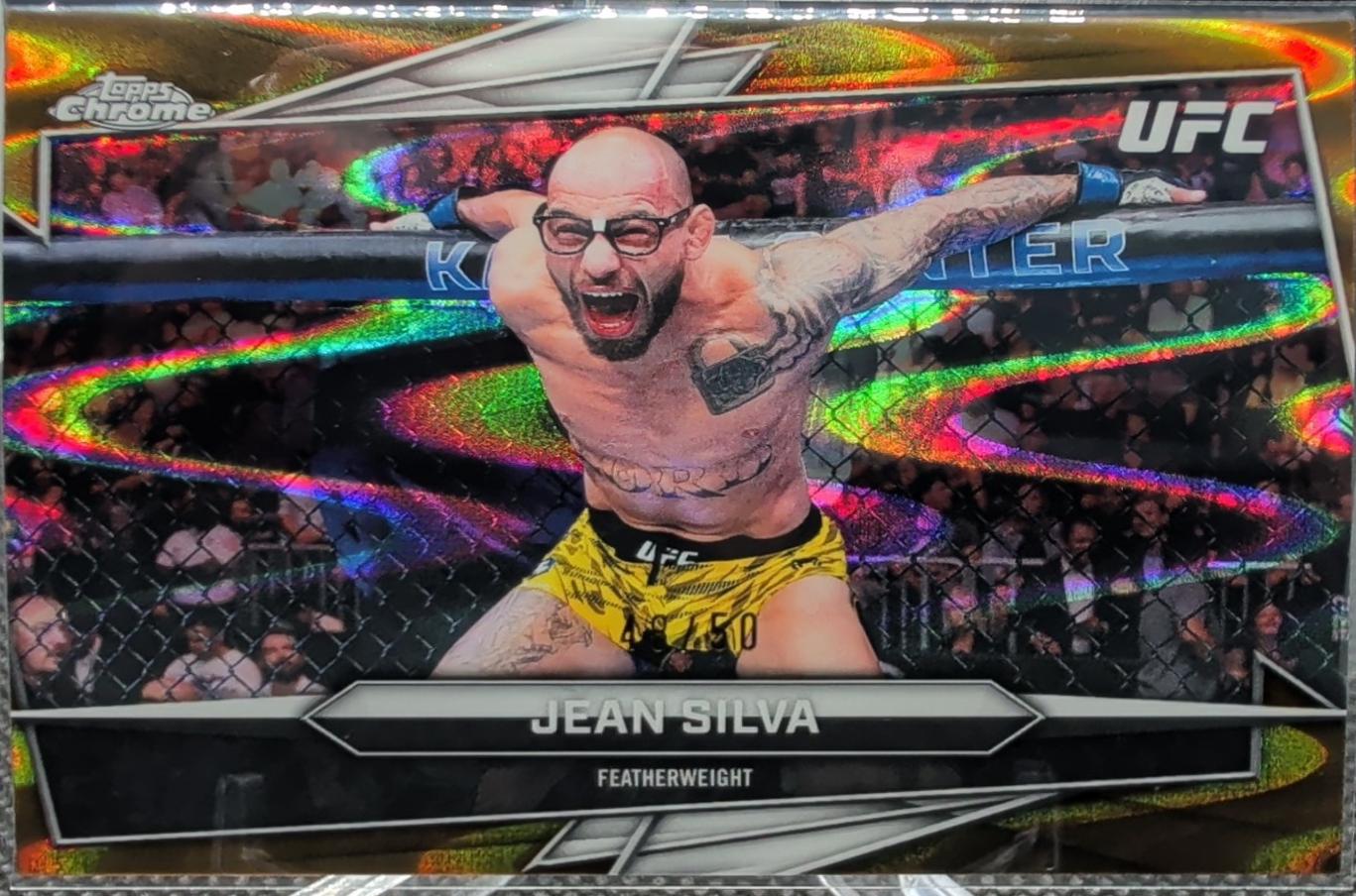 Jean Silva 2026 Topps Chrome UFC Base #163 Gold Ray Wave Refractor