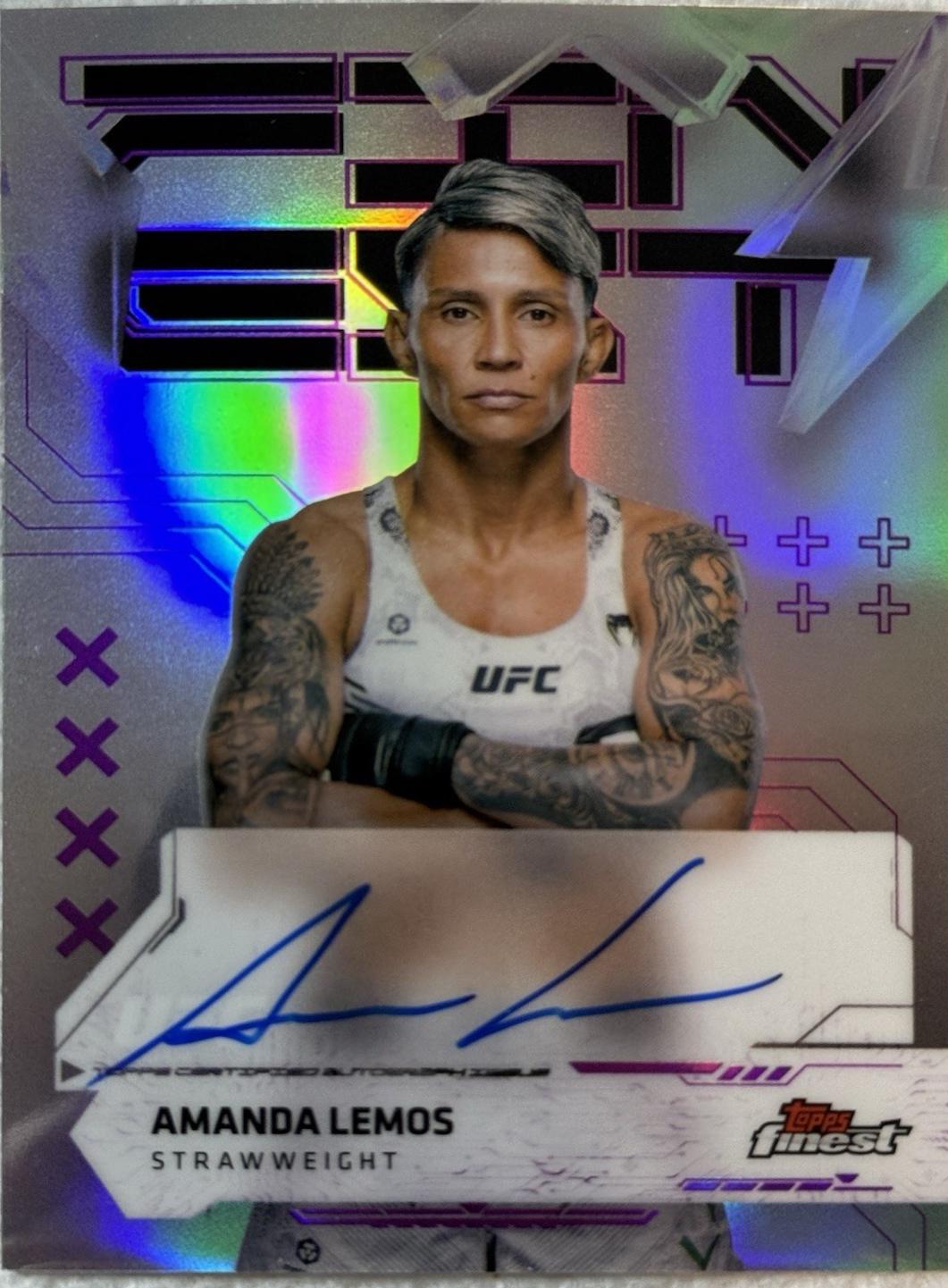 Amanda Lemos 2025 Topps Finest UFC Finest Autographs #FA-AL Refractor
