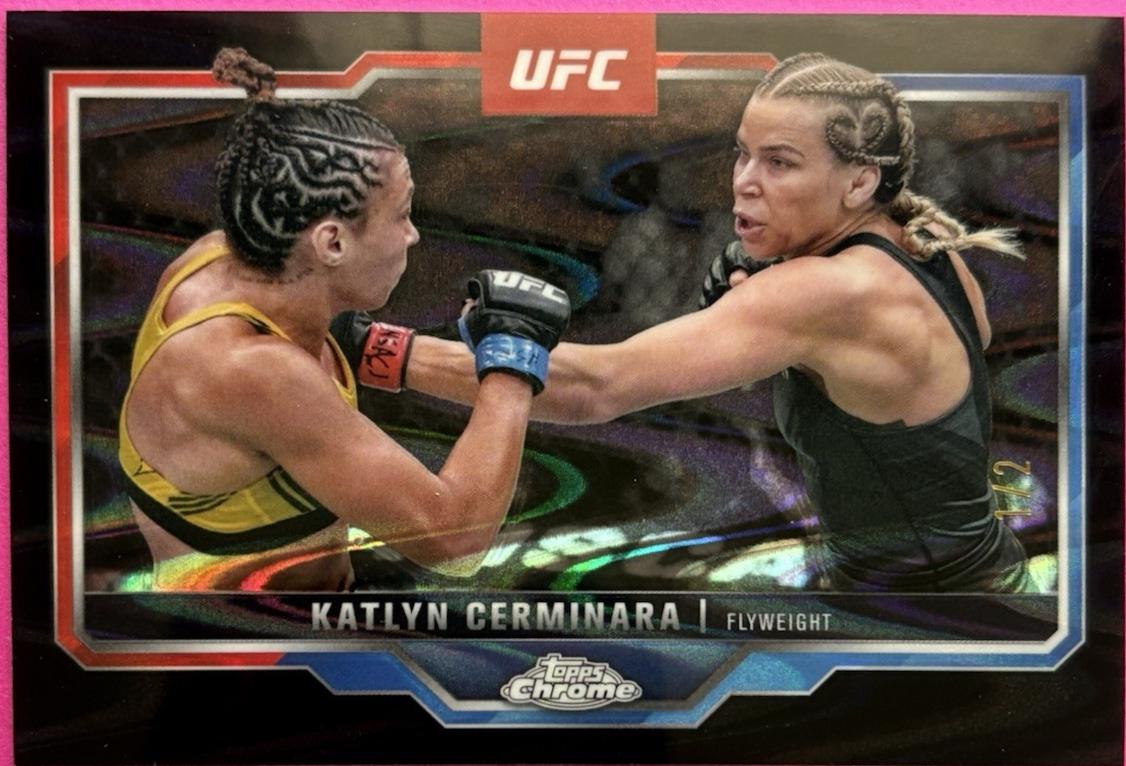 Katlyn Cerminara 2025 Topps Chrome UFC Base #114 Black Geometric Refractor