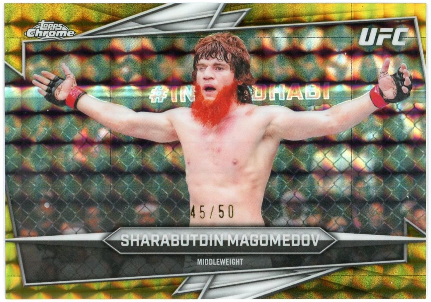 Shara Magomedov 2026 Topps Chrome UFC Base #21 Gold Geometric Refractor