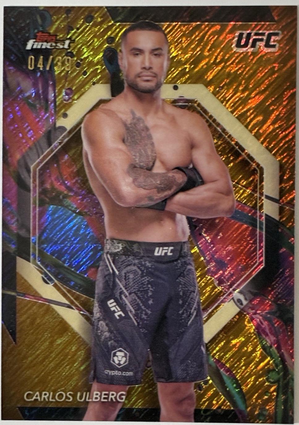 Carlos Ulberg 2024 Topps Finest UFC Base Common #18 Gold Shimmer Refractor