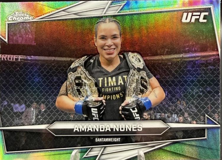 Amanda Nunes 2026 Topps Chrome UFC Base #195 Aqua Refractor