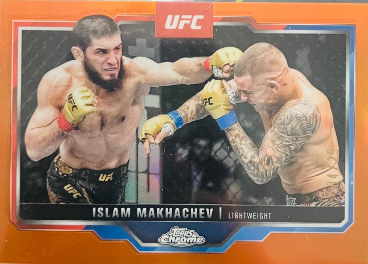 Islam Makhachev 2025 Topps Chrome UFC Base #200 Orange Refractor