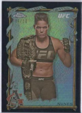 Amanda Nunes 2024 Topps Chrome UFC Allen & Ginter #AAG-8 Black Refractor