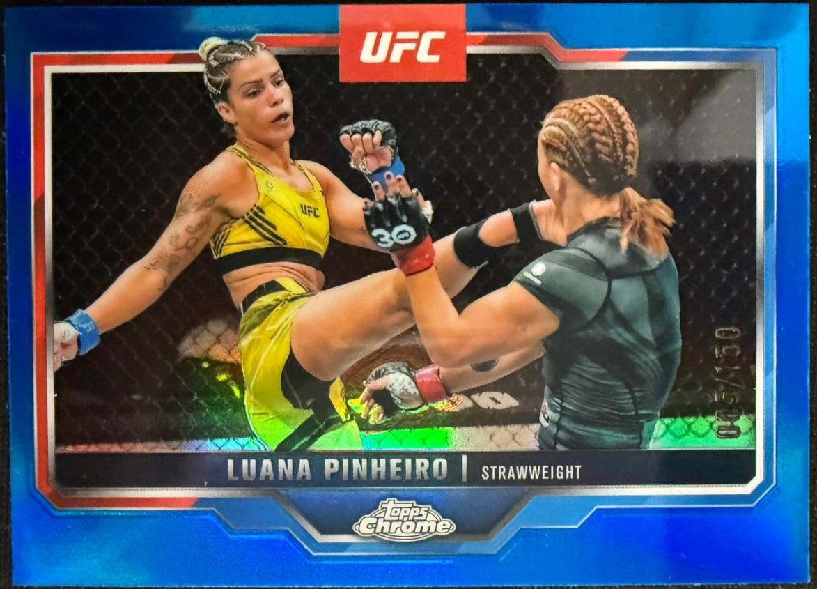Luana Pinheiro 2025 Topps Chrome UFC Base #178 Blue Refractor
