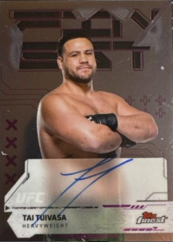 Tai Tuivasa 2025 Topps Finest UFC Finest Autographs #FA-TT Gold Refractor