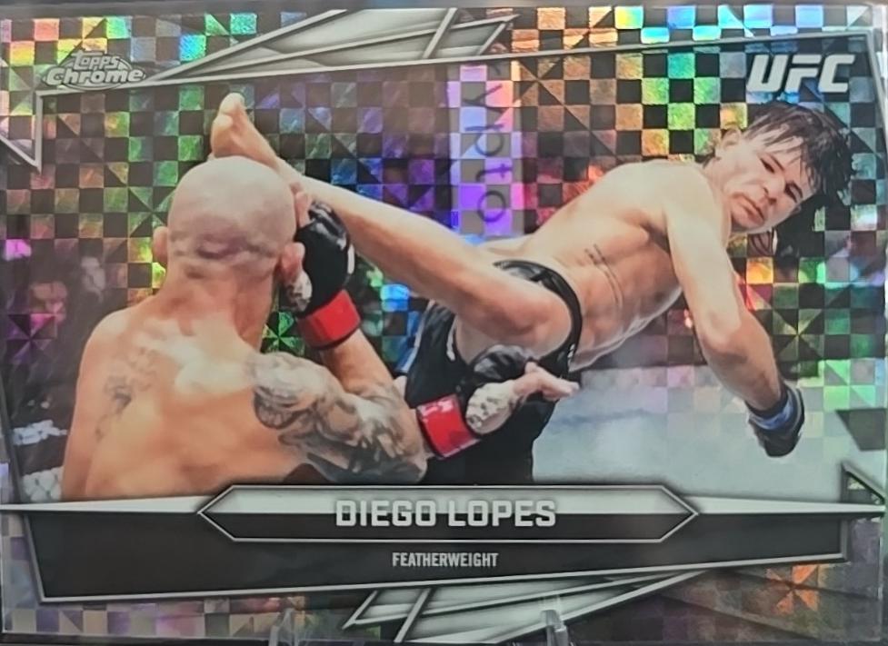 Diego Lopes 2026 Topps Chrome UFC Base #128 X-fractor