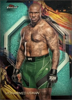 Mohammed Usman 2024 Topps Finest UFC Base Uncommon #119 Red Shimmer Refractor