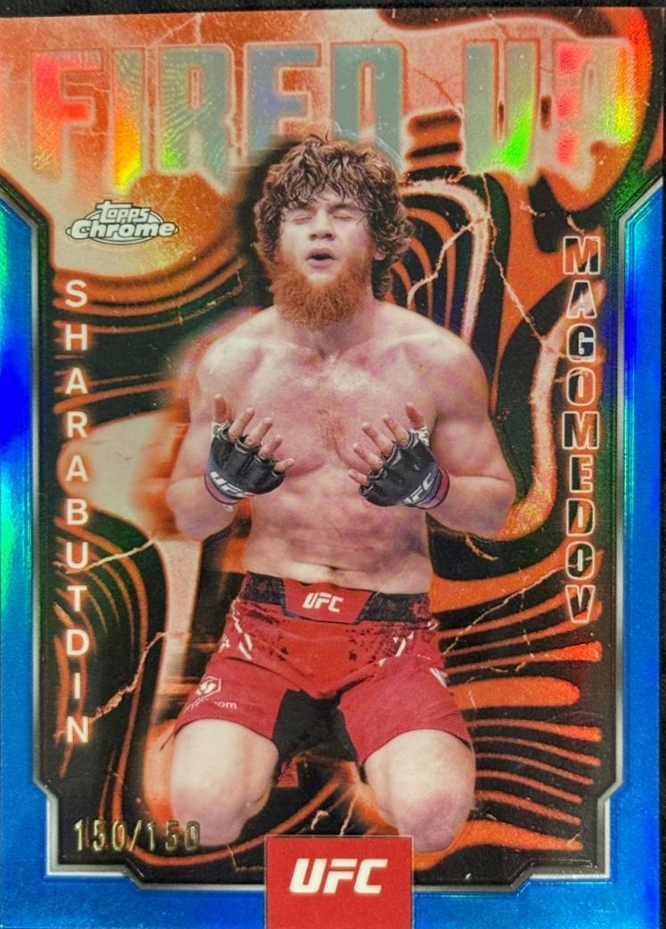 Shara Magomedov 2025 Topps Chrome UFC Fired Up #FUP-14 Blue Refractor