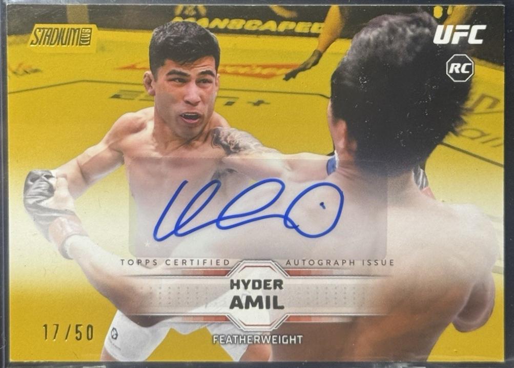 Hyder Amil 2026 Topps Stadium Club UFC Base Autographs #BAV-HAL Rainbow Foilboard