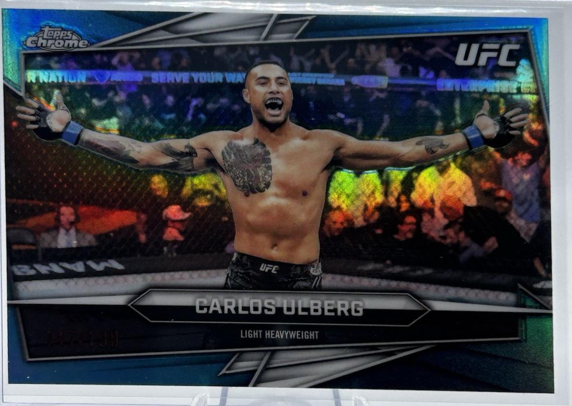 Carlos Ulberg 2026 Topps Chrome UFC Base #110 Aqua Refractor