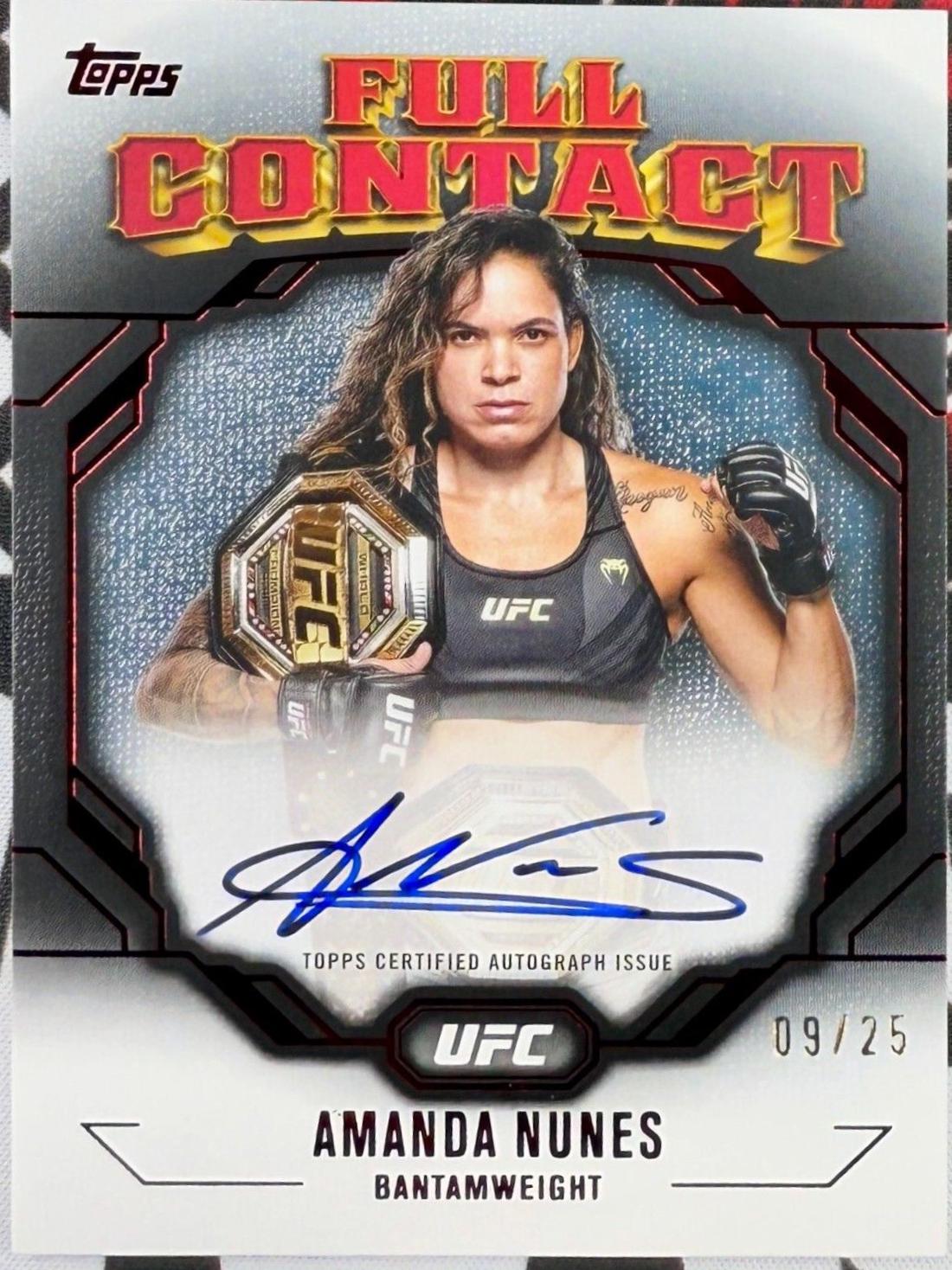Amanda Nunes 2024 Topps Knockout UFC Full Contact Autographs #FCA-ANS Red