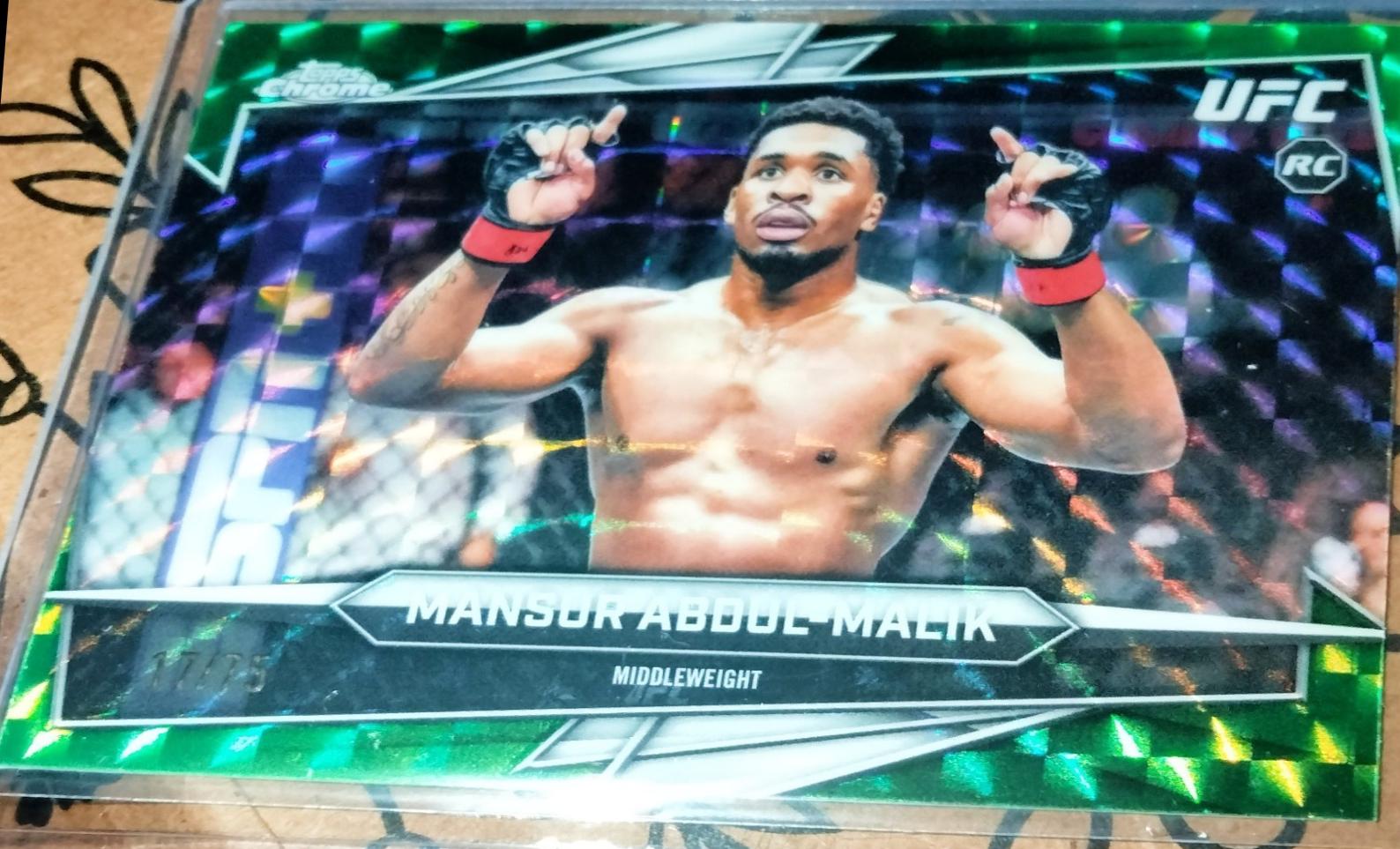 Mansur Abdul-Malik 2026 Topps Chrome UFC Base #59 Green Geometric Refractor