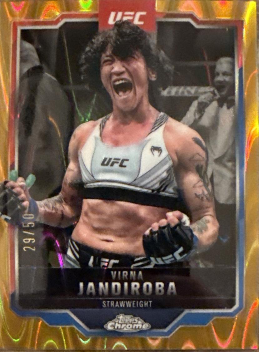 Virna Jandiroba 2025 Topps Chrome Sapphire UFC Base Sapphire #123 Red Sapphire