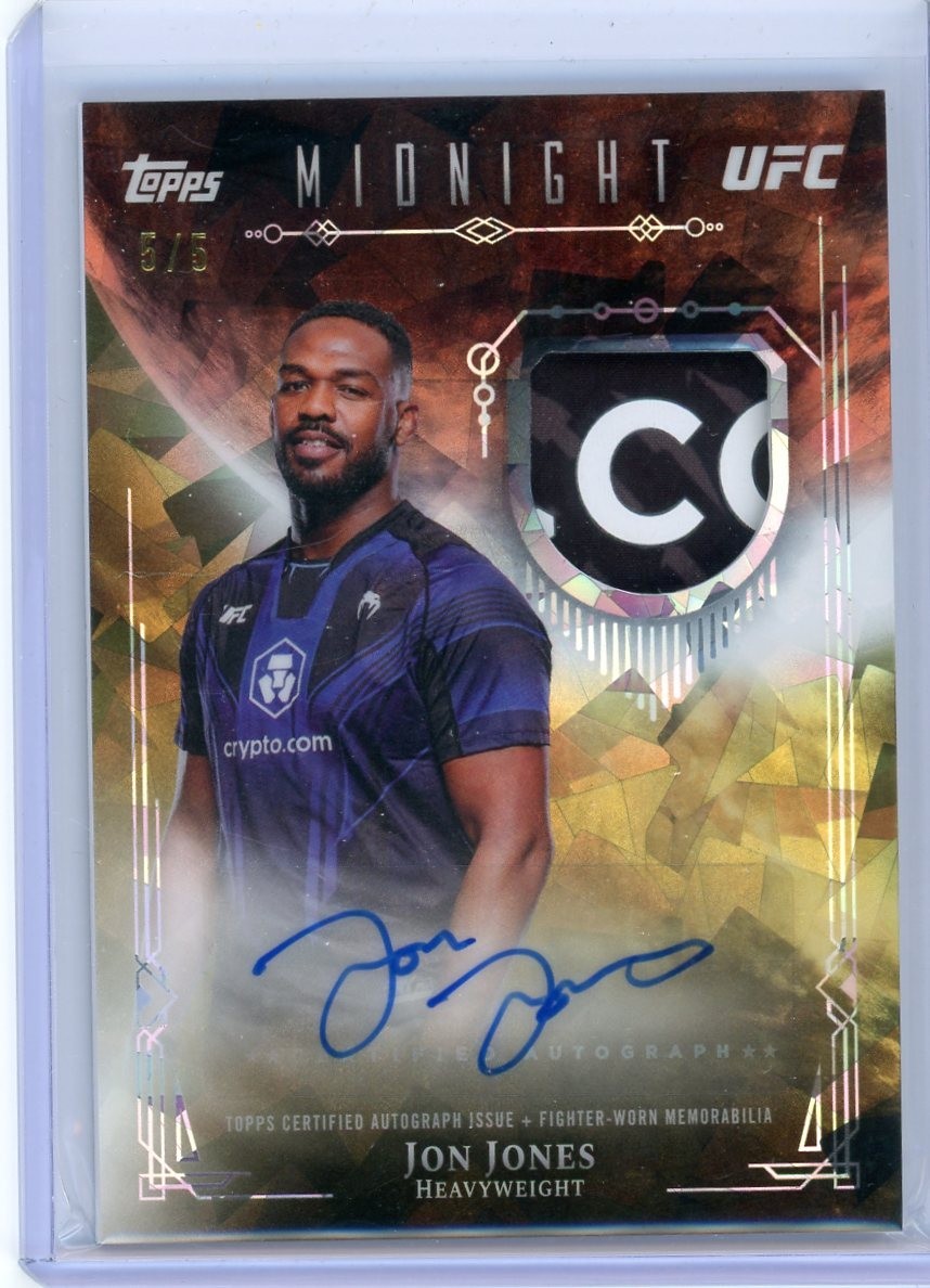 Jon Jones 2026 Topps Midnight UFC Relic Autographs #VRA-JJ Daybreak