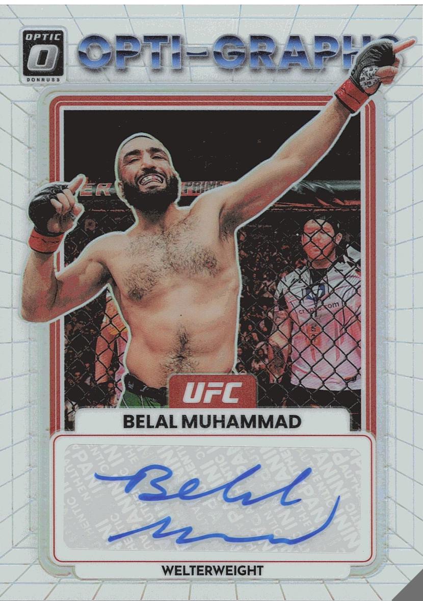 Belal Muhammad 2023 Panini Donruss Optic UFC Opti-Graphs #16 Autograph