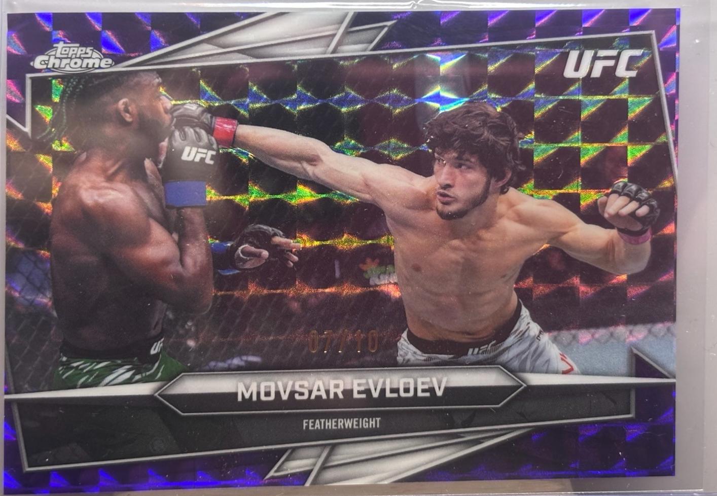 Movsar Evloev 2026 Topps Chrome UFC Base #165 Purple Geometric Refractor