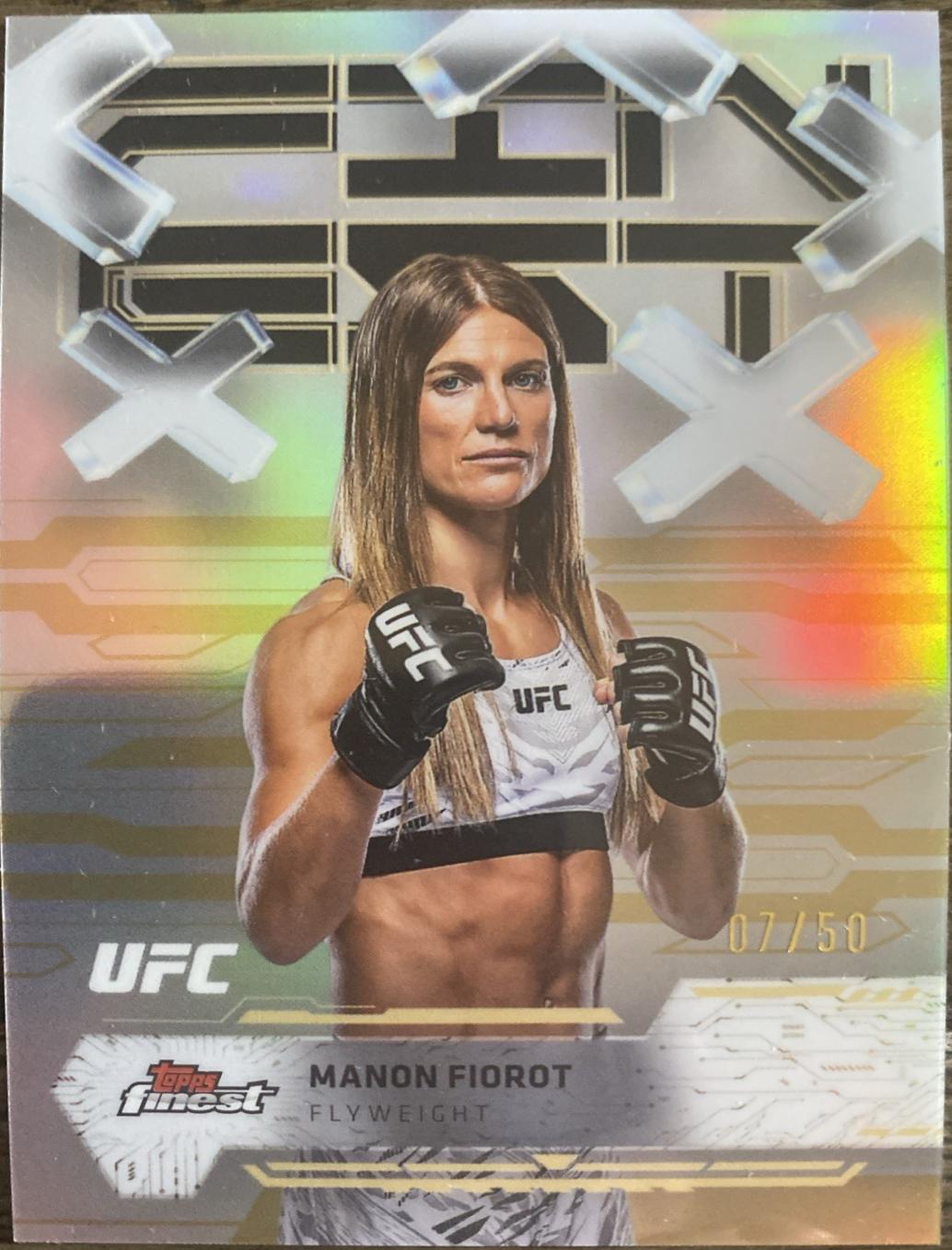 Manon Fiorot 2025 Topps Finest UFC Base Common #20 Gold Refractor