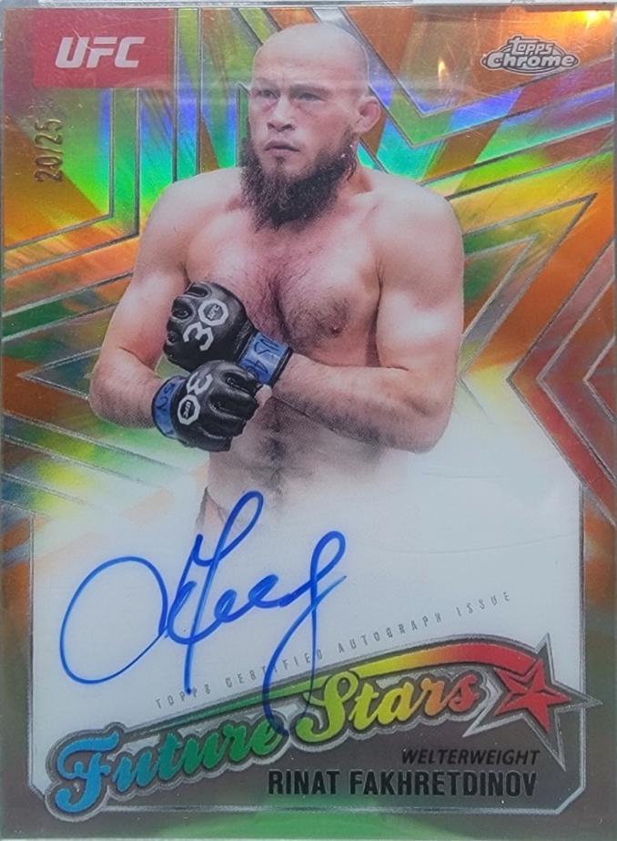 Rinat Fakhretdinov 2025 Topps Chrome UFC Future Stars Autographs #FSA-RF Gold Refractor