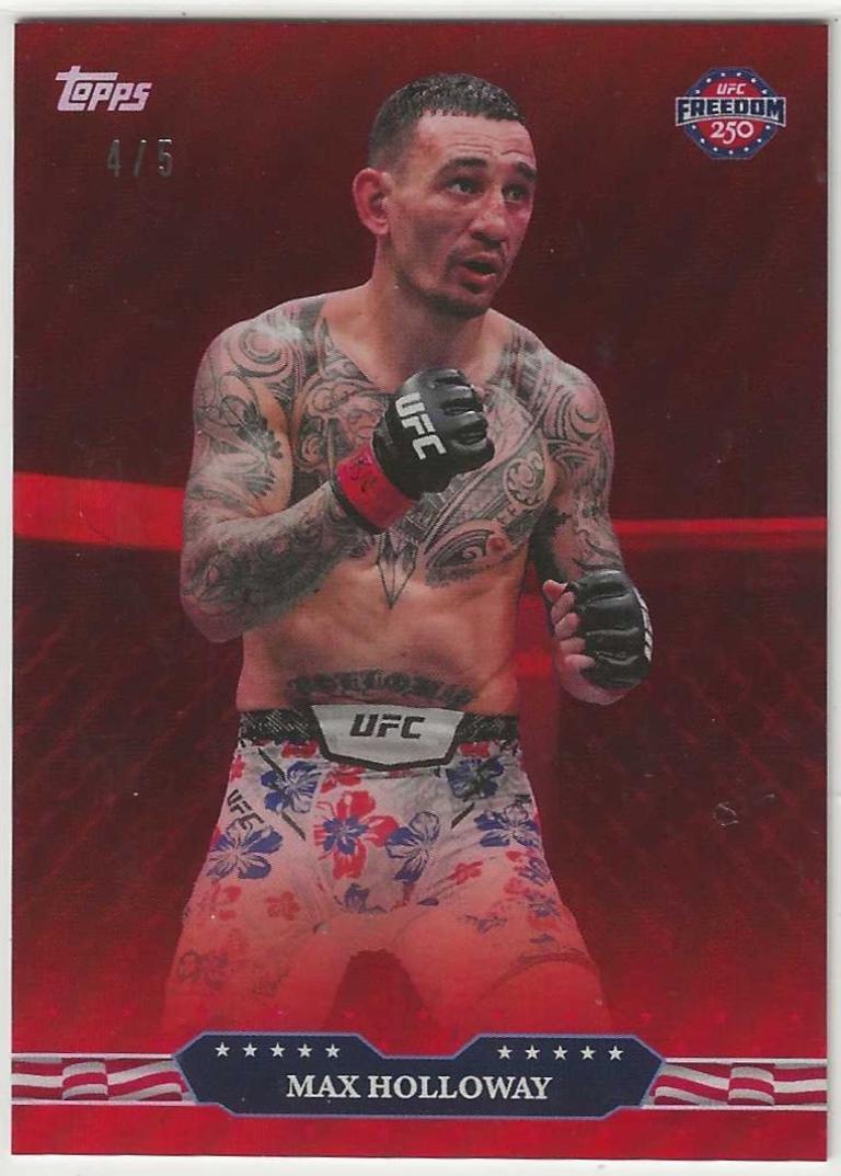 Max Holloway 2026 Topps UFC Freedom 250 Base #8 Red