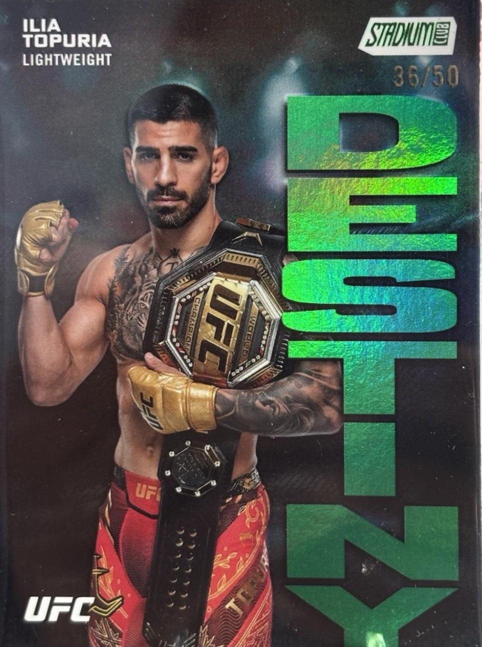 Ilia Topuria 2025 Topps Stadium Club UFC Dynasty and Destiny #DD-6 Green