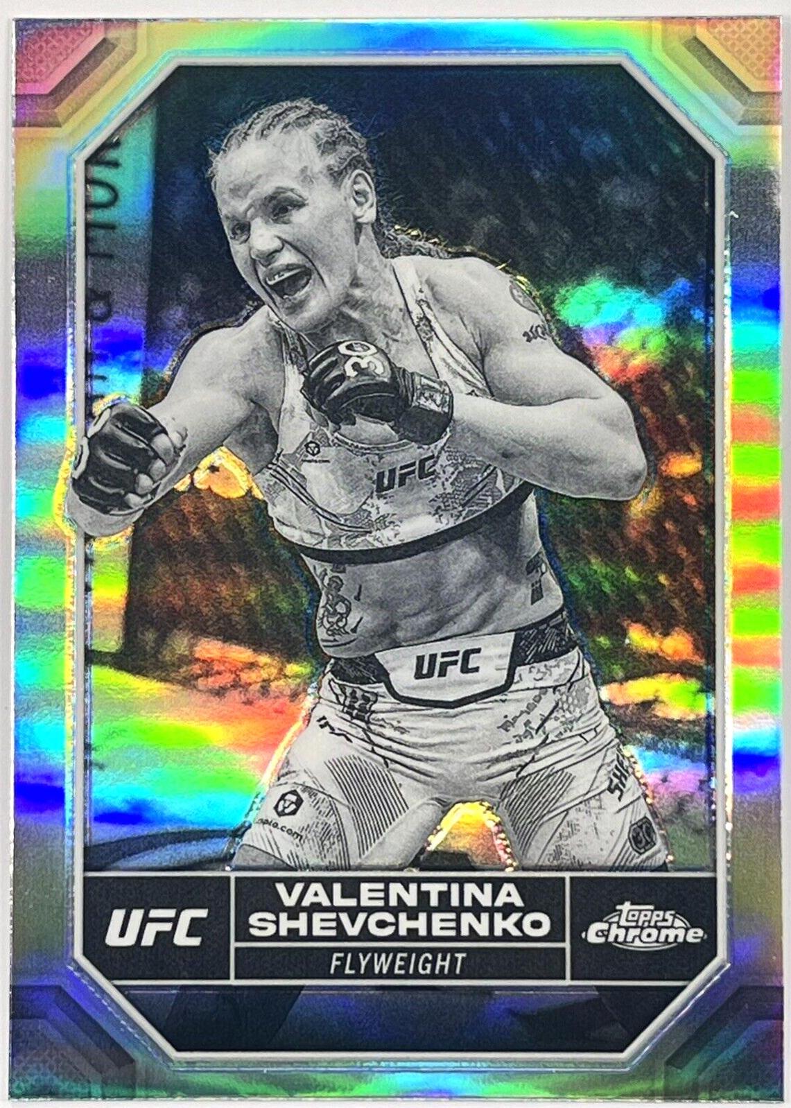 Valentina Shevchenko 2024 Topps Chrome UFC Base #190 Negative Refractor