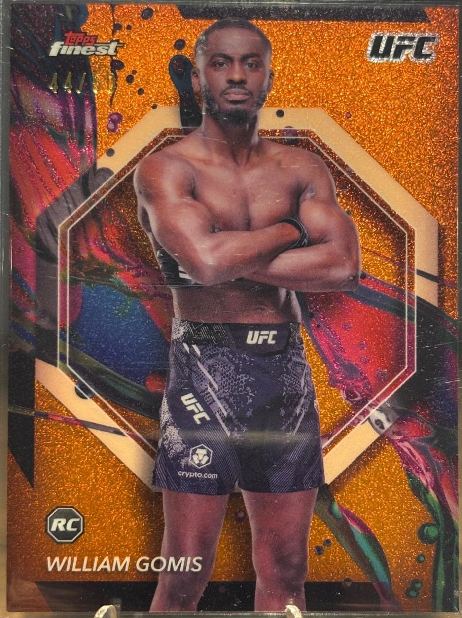 William Gomis 2024 Topps Finest UFC Base Common #82 Tangerine Glitter Refractor
