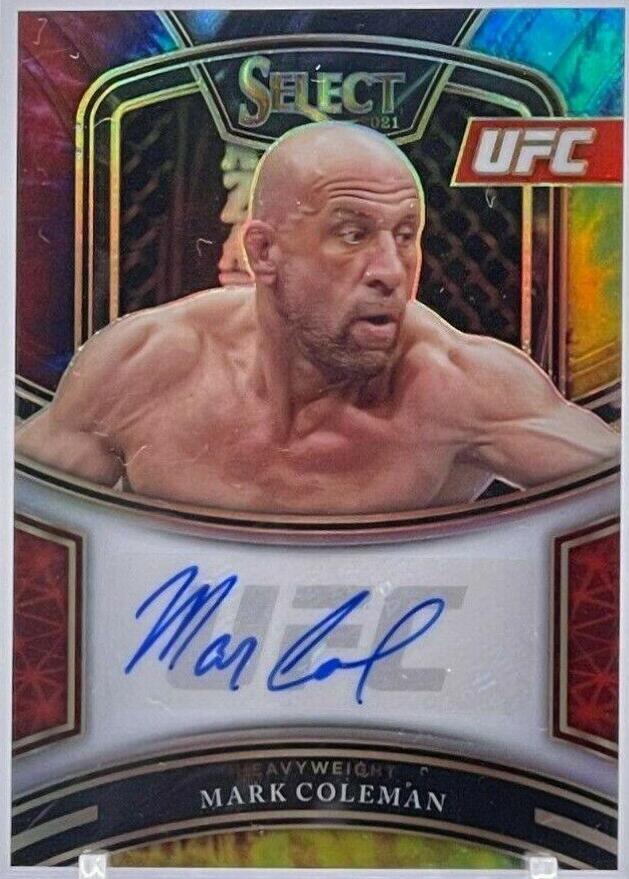 Mark Coleman 2021 Panini Select UFC Signatures #21 Tie Dye Prizms