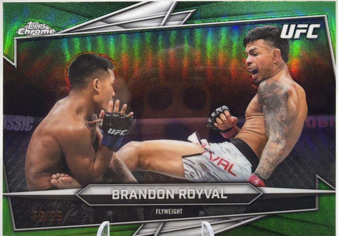 Brandon Royval 2026 Topps Chrome UFC Base #54 Green Refractor
