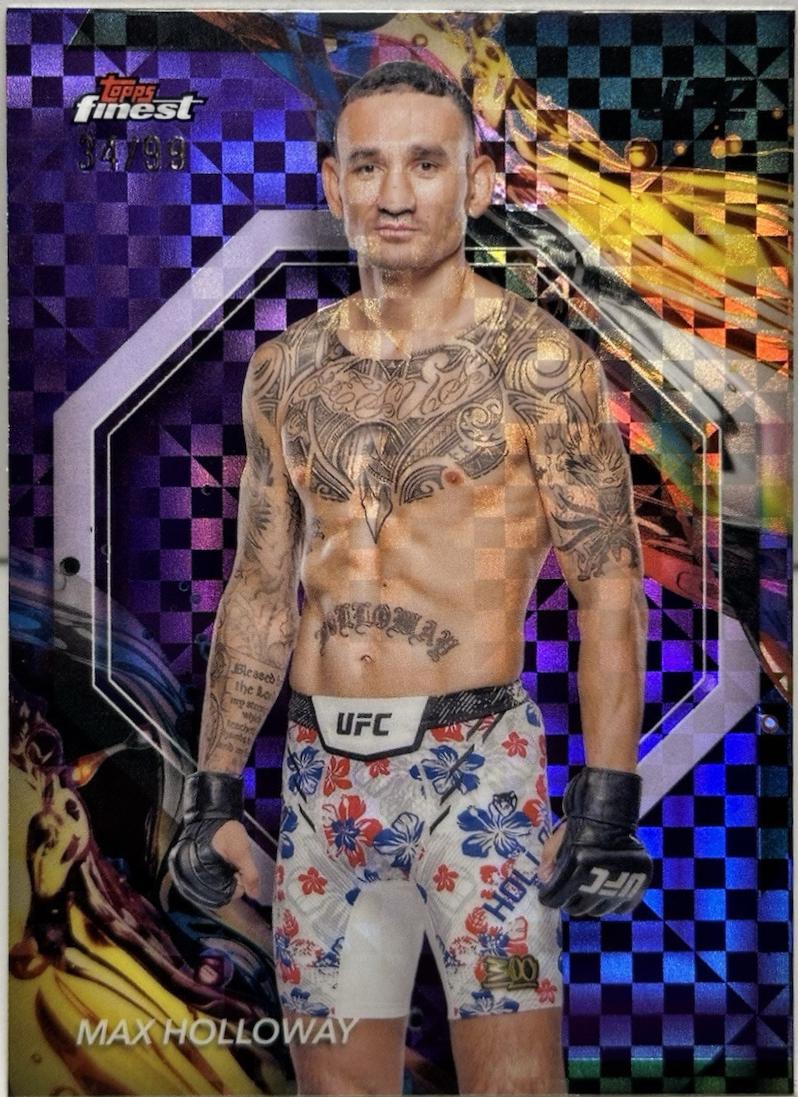 Max Holloway 2024 Topps Finest UFC Base Uncommon #181 Red Refractor