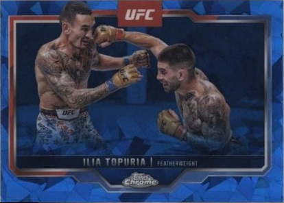 Ilia Topuria 2025 Topps Chrome Sapphire UFC Base Sapphire #43 Padparadscha Sapphire