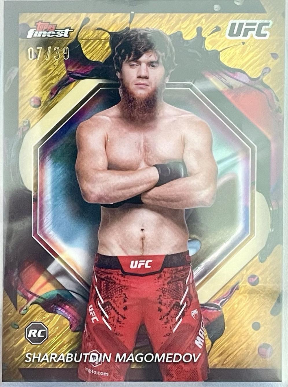 Shara Magomedov 2024 Topps Finest UFC Base Rare #218 Gold Shimmer Refractor