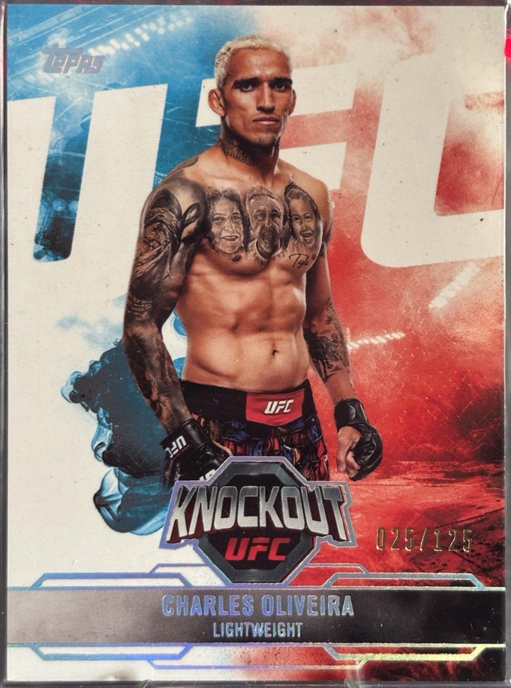 Charles Oliveira 2025 Topps Knockout UFC Base #47 Holo Silver