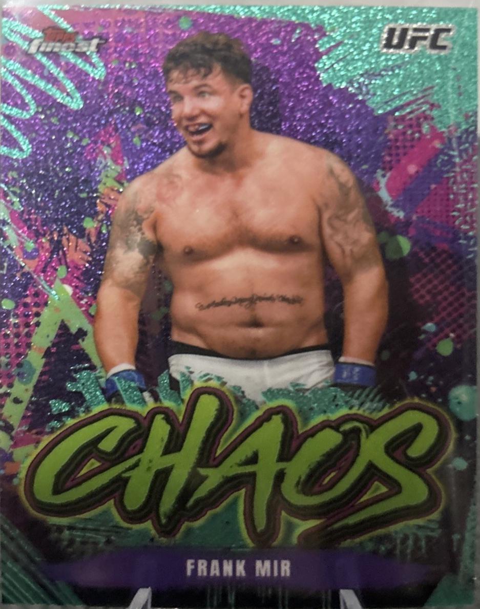 Frank Mir 2024 Topps Finest UFC Chaos #CHA-30 Aqua Glitter Refractor