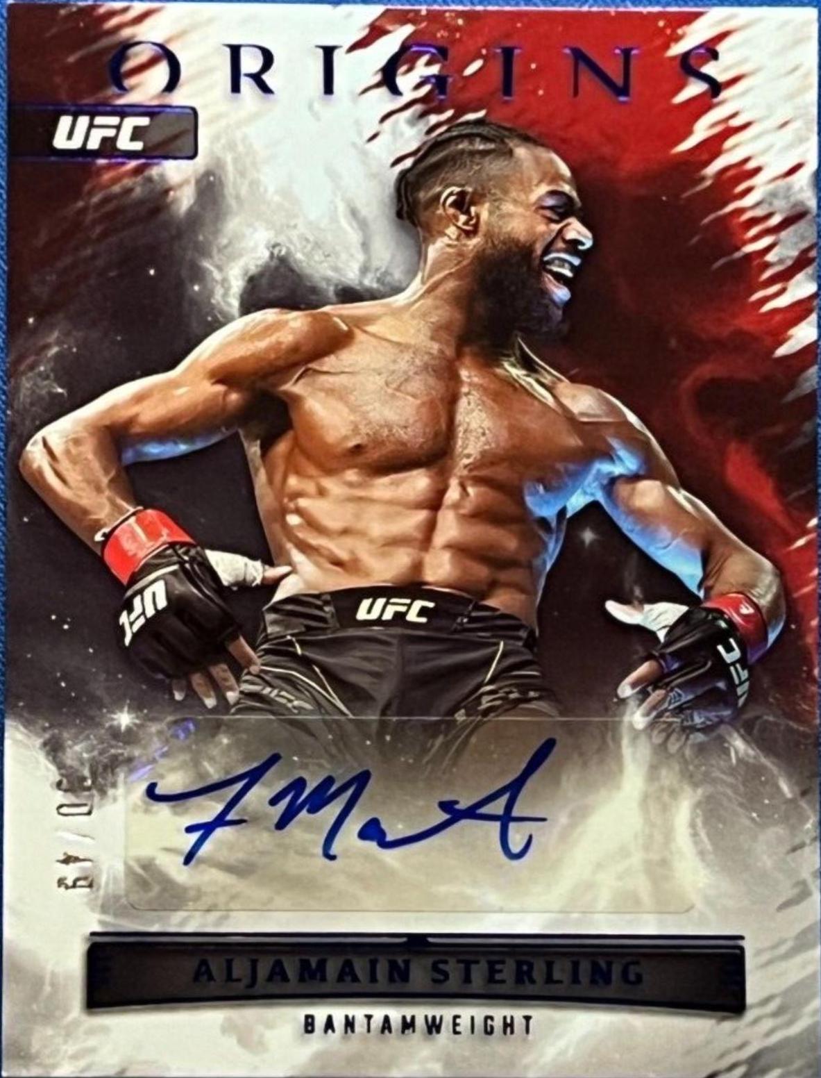 Aljamain Sterling 2023 Panini Chronicles UFC Origins Autographs #23 Blue
