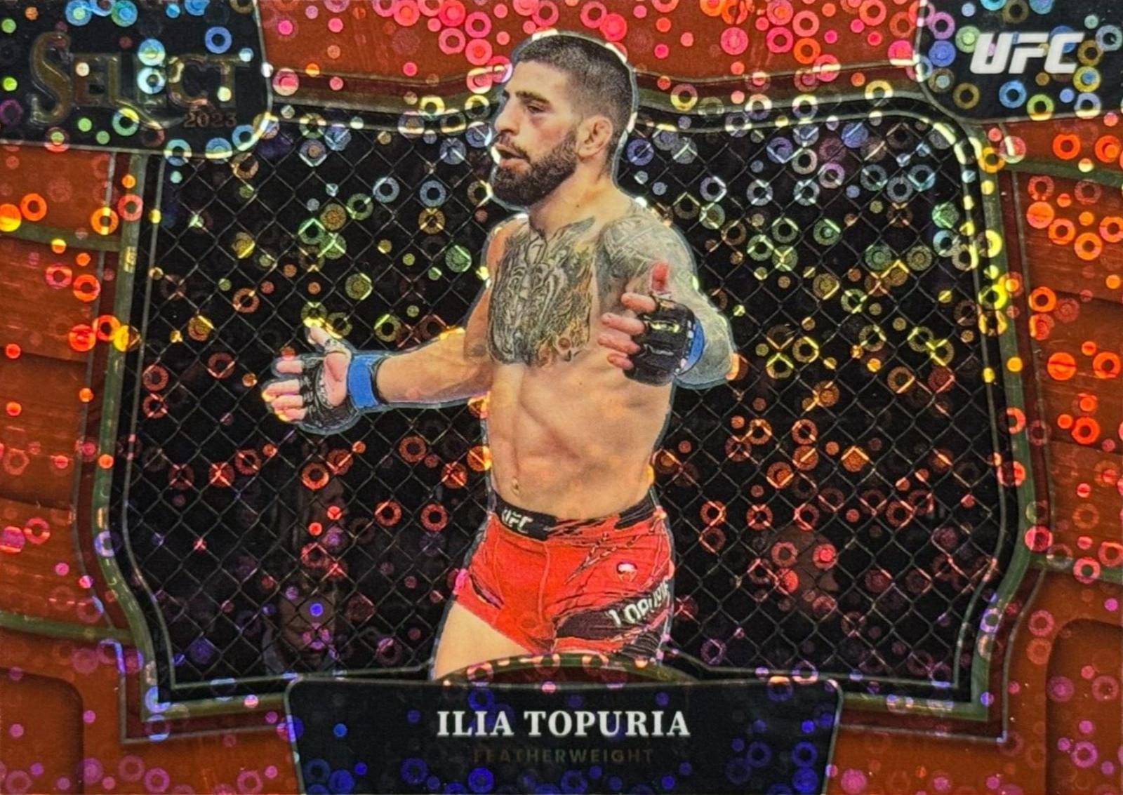 Ilia Topuria 2023 Panini Select UFC Octagonside #250 Red Disco