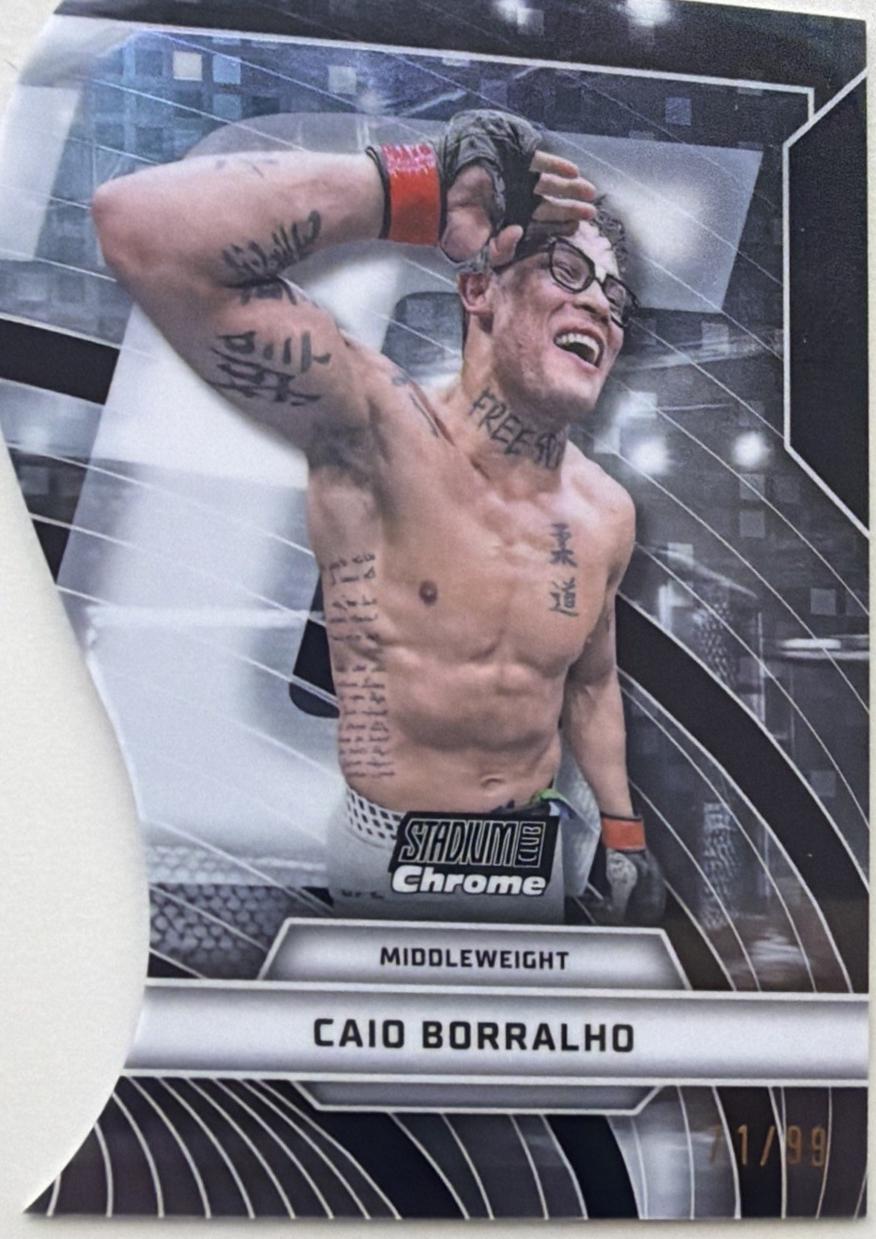 Caio Borralho 2026 Topps Stadium Club UFC Triumvirates #TV-57 Black Refractor