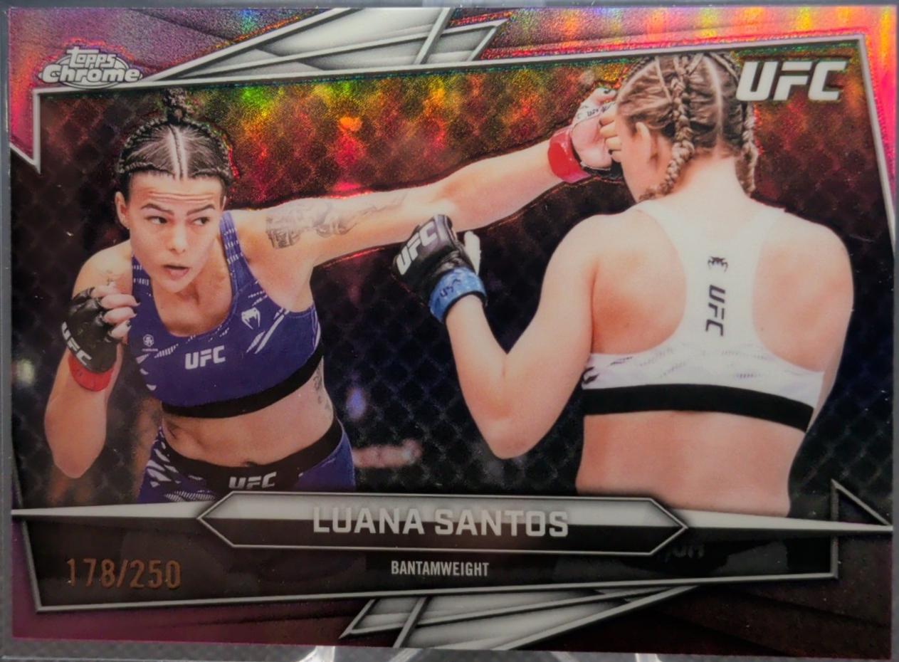 Luana Santos 2026 Topps Chrome UFC Base #167 Pink Refractor