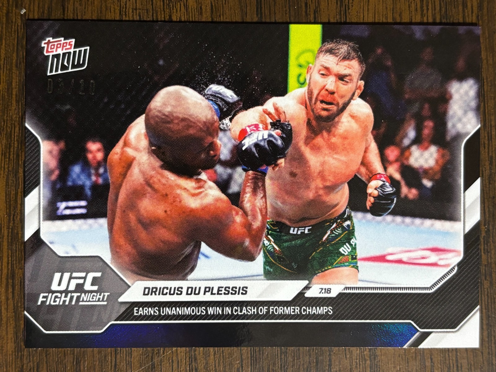 Dricus Du Plessis Topps Now UFC Base #27 Black Foil
