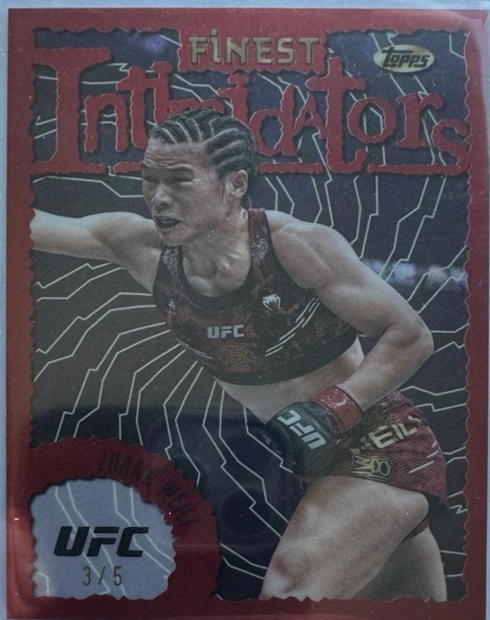 Zhang Weili 2024 Topps Finest UFC Intimidators #INT-27 Red Refractor