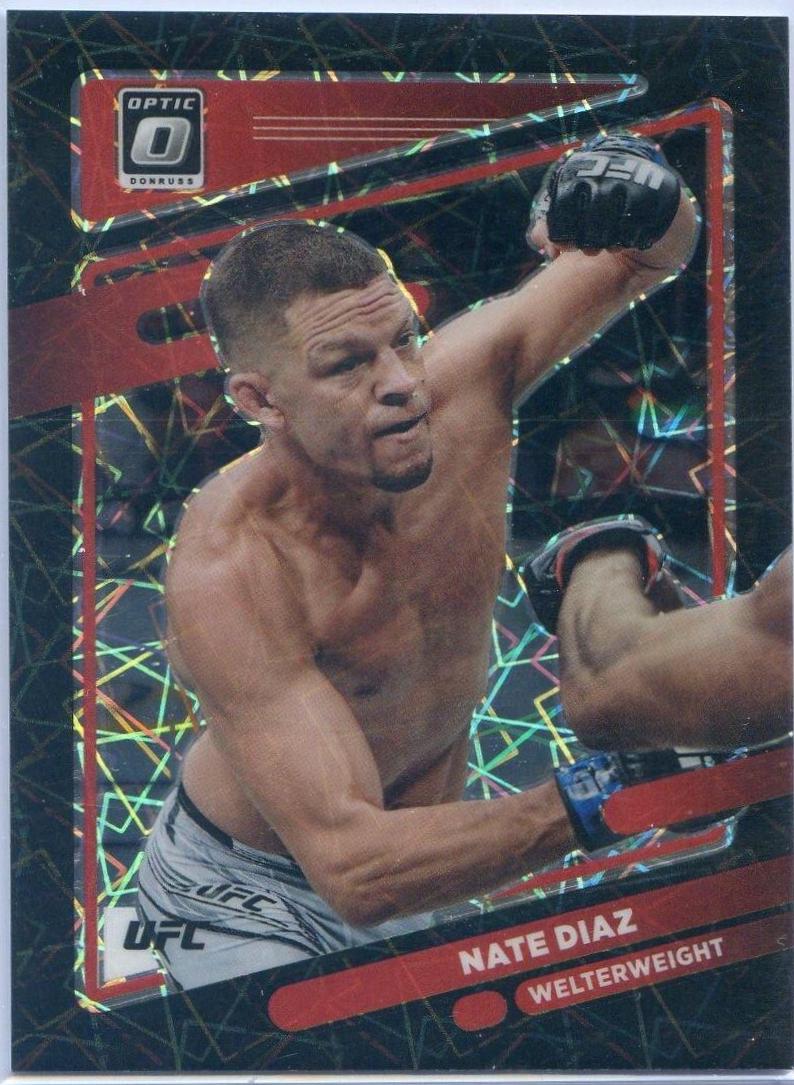 Nate Diaz 2022 Panini Donruss Optic UFC Base #23 Black Velocity