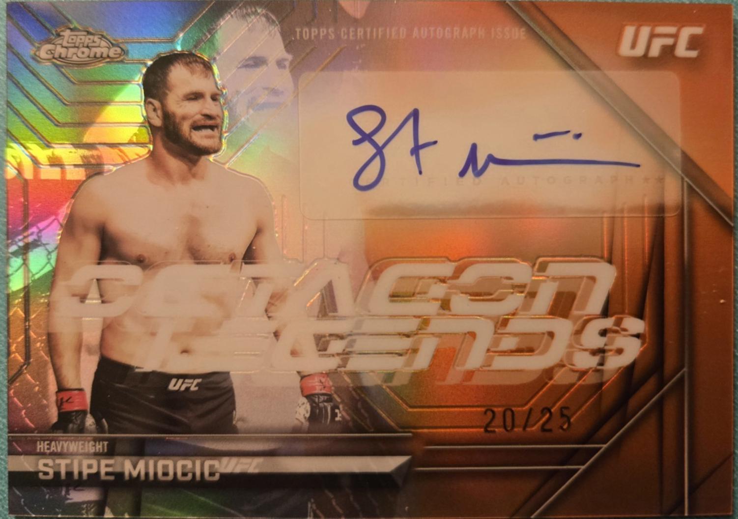 Stipe Miocic 2026 Topps Chrome UFC Octagon Legends Autographs #OLA-SM Orange Refractor
