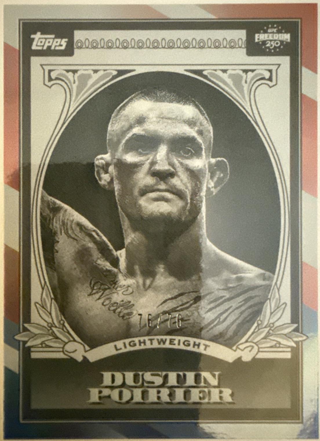 Dustin Poirier 2026 Topps UFC Freedom 250 UFC Dollar #UD-12 Red White Blue